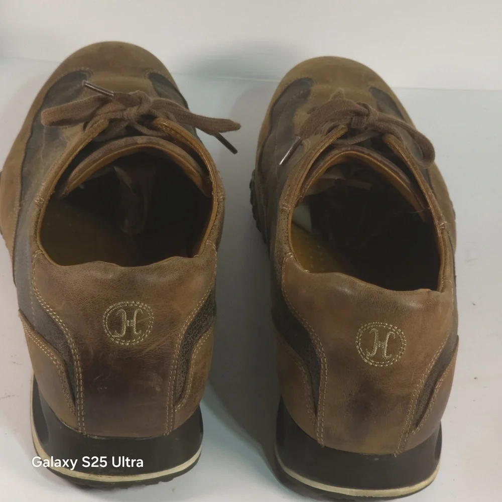 Cole Haan Lace Up Air Tan Leather Sneaker‎ Shoes Size 9.5M Lounge Boat Golf